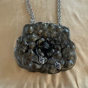 Vintage Brighton Rosalie Coin Purse with chain strap in Pewter